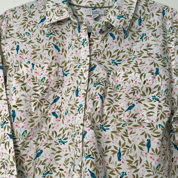 Croft & Barrow Tropical Jungle Parrot Button Up Cotton Blouse Size XL Petitie - Picture 4 of 7